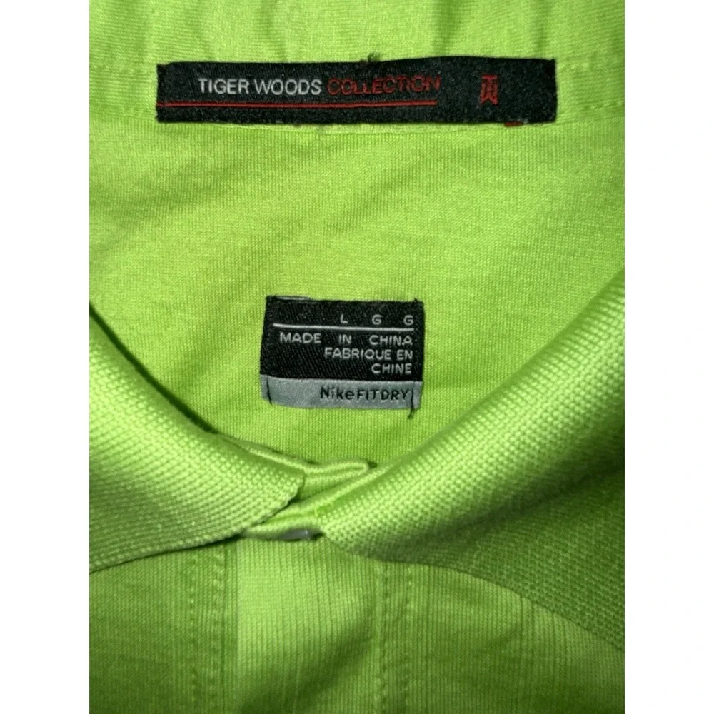 Nike Tiger‎ Woods Collection Golf Shirt Mens Size Large Mint Green Textured